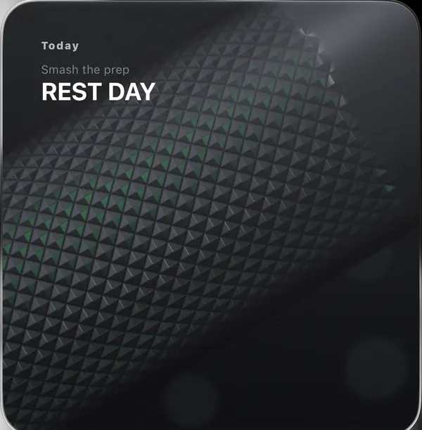 Today widget on a rest day
